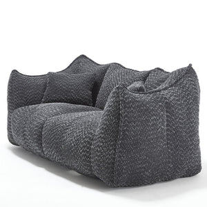 English Elm Soft Plush Foam Beanbag Chair for Two People, Square Recliner Sofa With Superfiber Comfort Embrace Black W1996P252276