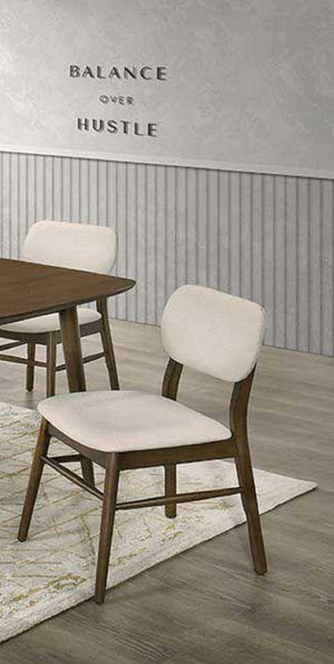 English Elm 2pc Oak Dining Chairs Set Upholstered Seat & Back, 18x23x31"H, Brown Contemporary Comfort B011P400828