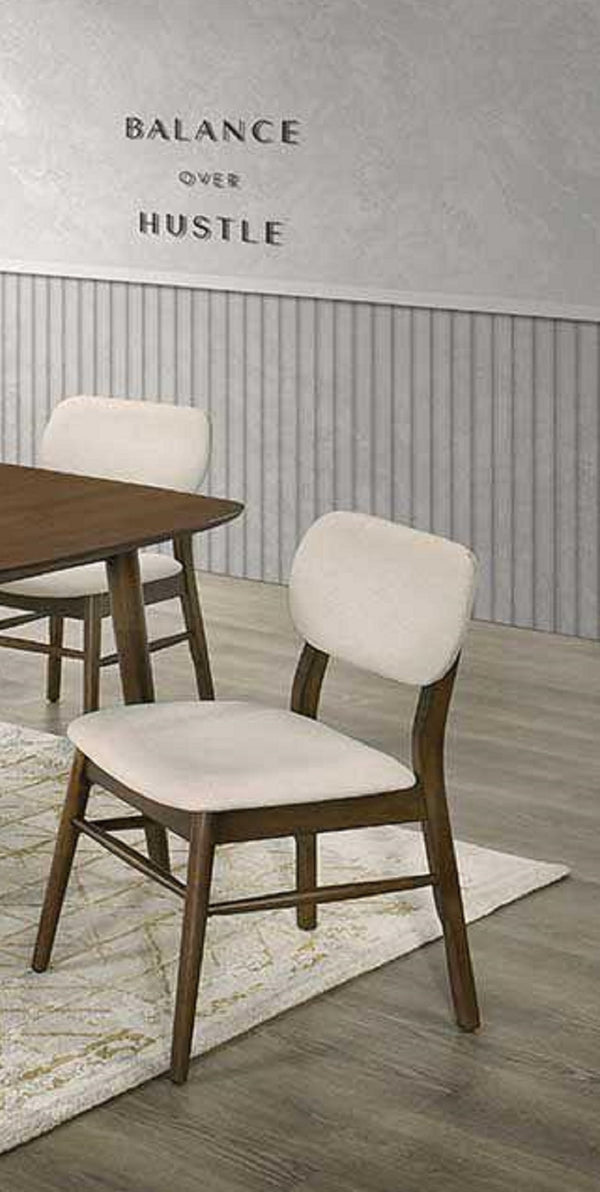 English Elm 2pc Oak Dining Chairs Set Upholstered Seat & Back, 18x23x31"H, Brown Contemporary Comfort B011P400828