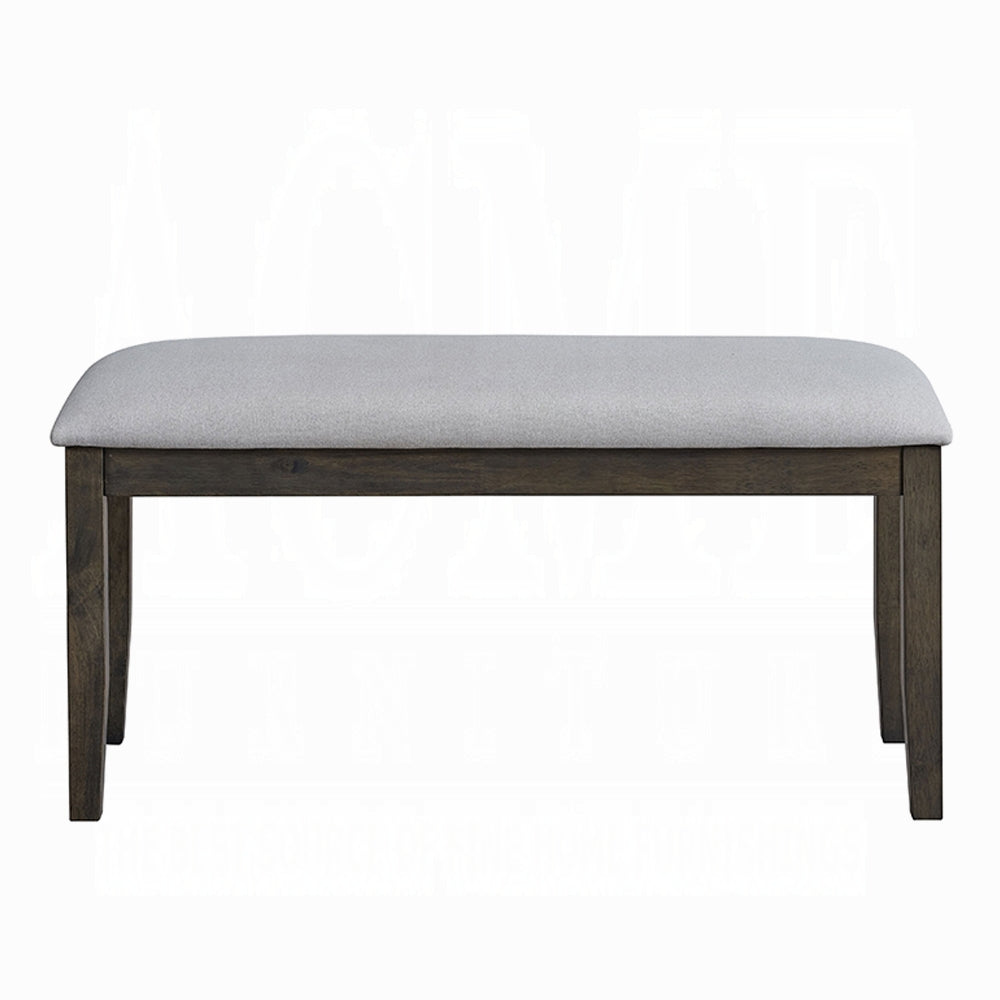 English Elm Gray Padded Bench 40"W x16"D x20"H – Gray Finish Wooden Frame, Plush Seat Cushion, Easy Assembly B2741P327423