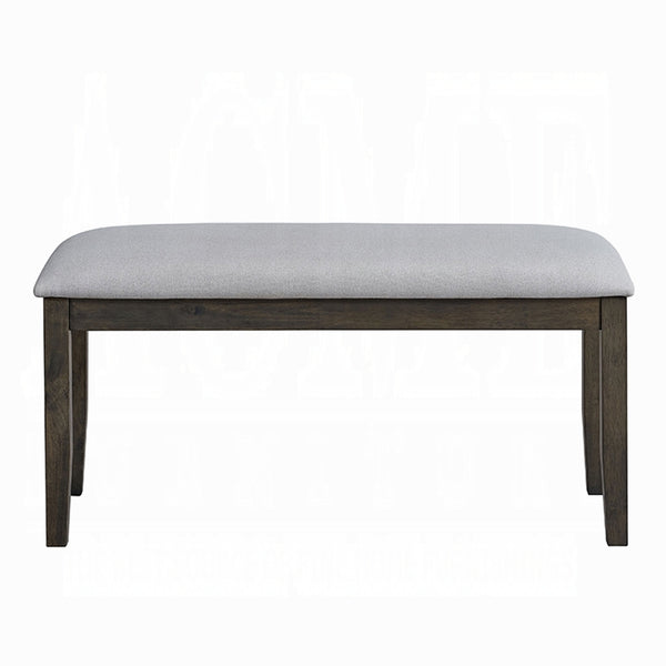 English Elm Gray Padded Bench 40"W x16"D x20"H – Gray Finish Wooden Frame, Plush Seat Cushion, Easy Assembly B2741P327423