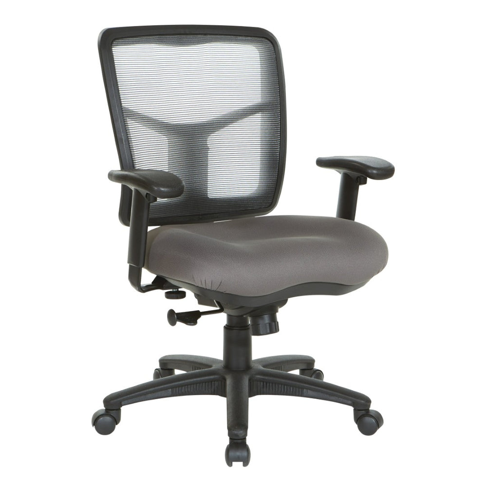 OSP Home Furnishings Grey Air Mist Mesh Back Ergonomic Office Chair with Synchro Tilt and Adjustable Arms 92555-9201