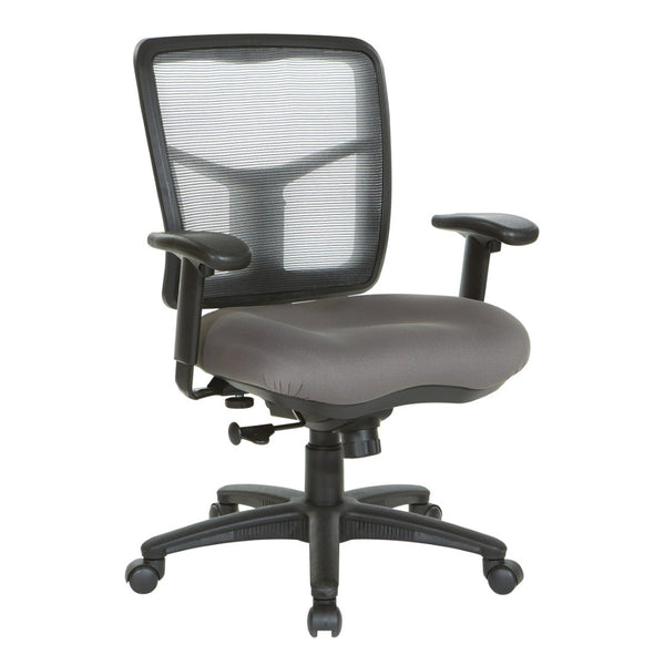 OSP Home Furnishings Grey Air Mist Mesh Back Ergonomic Office Chair with Synchro Tilt and Adjustable Arms 92555-9201