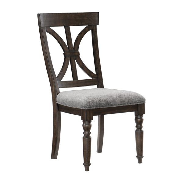 English Elm Transitional Driftwood Charcoal Upholstered Side Chairs Set of 2 — Acacia Veneer Plank Effect, 20.25x24x40.25" B011P289733