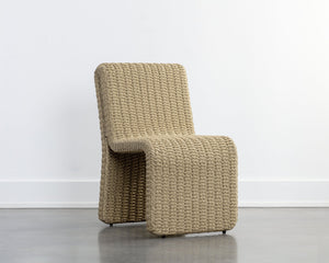 Sunpan Edessa Dining Chair - Modern Armless Design with Twisted Wicker and Aluminum Frame for Stylish Dining Natural
