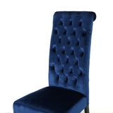 Christopher Knight Home® - Noble House - Leorah Tall Back Tufted Navy Blue Velvet Dining Chair (Set of 2)