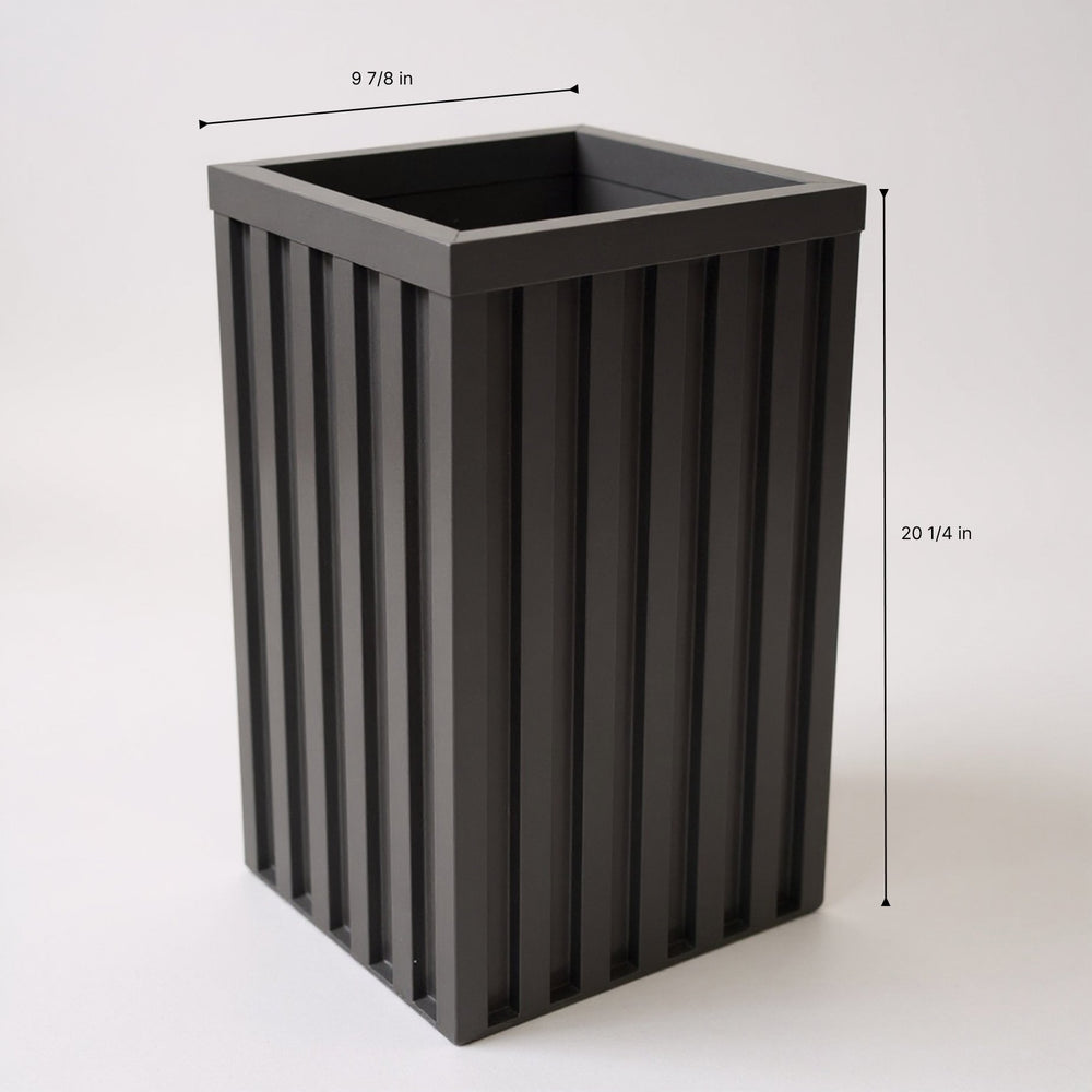 English Elm Square Column Planter Aluminum Outdoor Vertical Accent Dark Bronze Wood-tone Finish B2755P499644