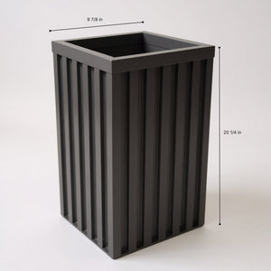English Elm Square Column Planter Aluminum Outdoor Vertical Accent Dark Bronze Wood-tone Finish B2755P499644