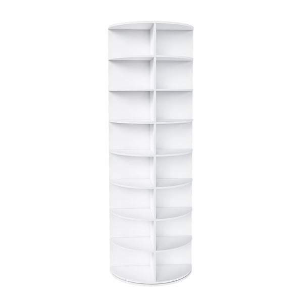 English Elm Rotating Seven Tier Shoe Tower Organizer Holds 28 Pairs with Spinning Base W2699P390458