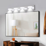 English Elm Led Modern Chrome 4-Light Vanity Lights Fixtures Over Mirror Bath Wall Lighting