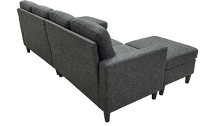 English Elm Cordory Corduroy Modular Sectional with Ottomans Retro Exposed Legs Living Room B2748S00034