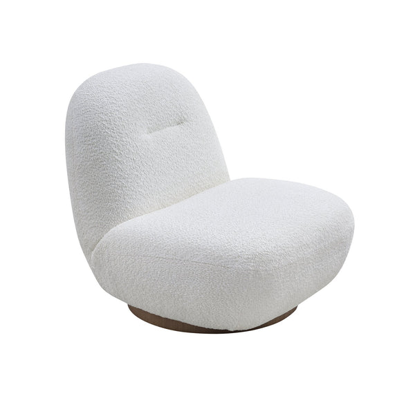 English Elm 2p, Boucle Swivel Accent Chair Armless Cloud Seat Sculptural Minimalist Living Room W2664S00081