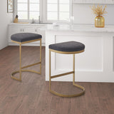 Madison Park Maison Modern/Contemporary Counter Stool MP104-1079 Charcoal/Antique Gold