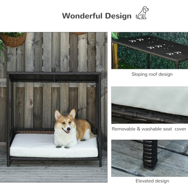 English Elm Adjustable Pine Wood Pet Stairs Foldable Dog Ramp with Guardrails for Safe Climbing T3971P406633