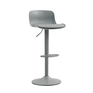English Elm Bar Stools Set of 2 Adjustable Swivel Pu Leather Kitchen Island Seating with Back Gray W676P358681