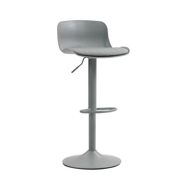 English Elm Bar Stools Set of 2 Adjustable Swivel Pu Leather Kitchen Island Seating with Back Gray W676P358681