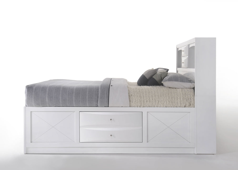 English Elm Ireland Full Storage Bed With Bookcase Headboard - Elegant White Finish For Stylish Organization B2726S00469