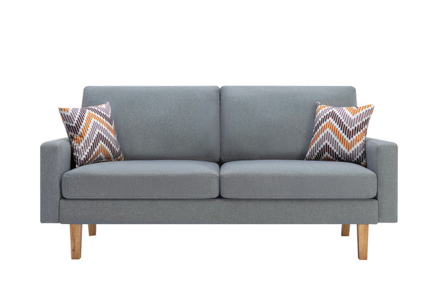 English Elm Bari Linen Upholstered Sofa with Pocket Coil Support and Solid Wood Legs for Living Room Gray B2749P413202