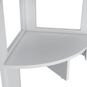 English Elm Gisela Modern Corner Shelf Three-Tier Space-Saving Display Unit for Books Decor and Storage White 34.2 L x 16.9 W x 2.8 H B128P237170