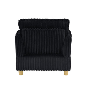 English Elm This Corduroy Single Seat Sofa with Ottoman Brings Retro Texture to Any Cozy Nook W1658P254581
