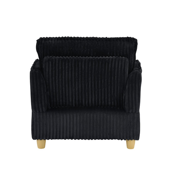 English Elm This Corduroy Single Seat Sofa with Ottoman Brings Retro Texture to Any Cozy Nook W1658P254581