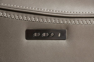 English Elm Gray Power Recliner with Zero Gravity, Extendable Footrest, Broad Armrests & Leatherette Comfort B2741P387648