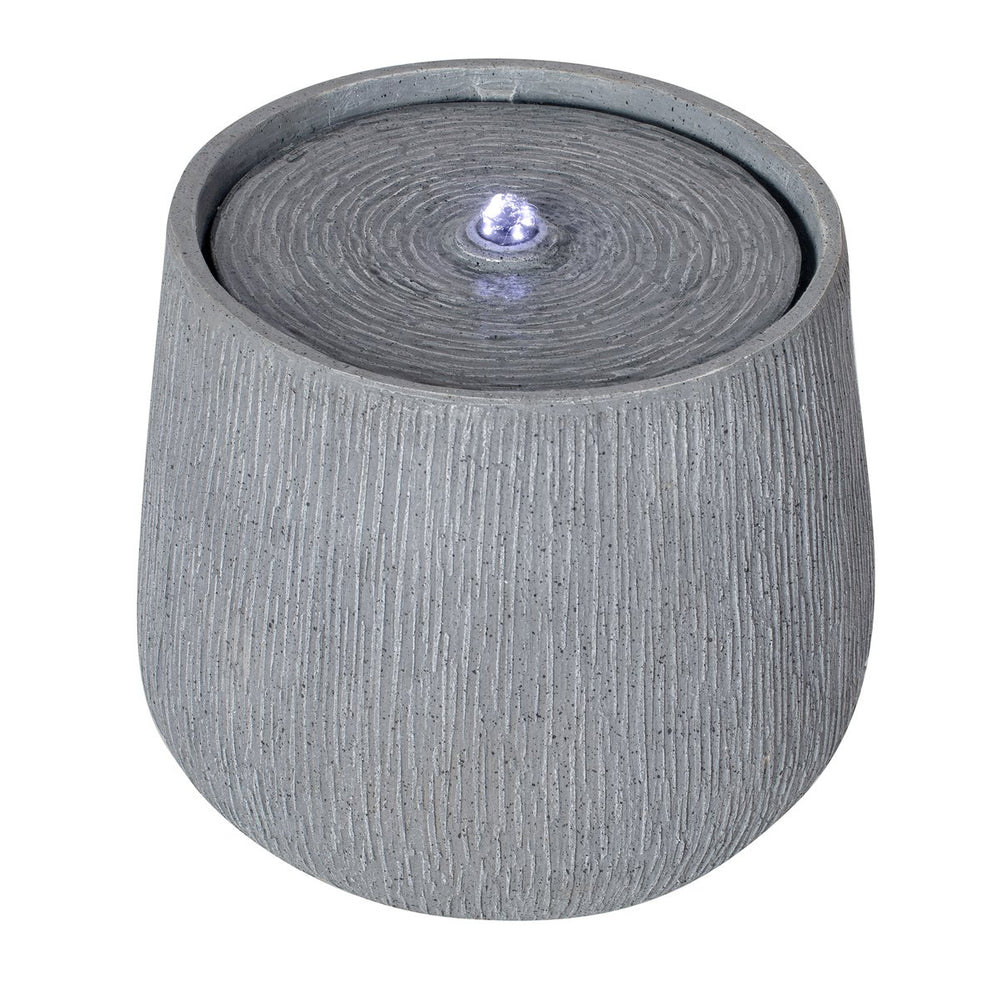 English Elm 12.99"h Gray Polyresin Bowl Fountain with Led Glow for Patio Tabletop Decor N765P355060G