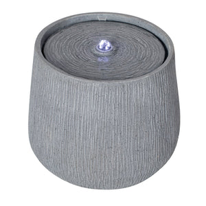 English Elm 12.99"h Gray Polyresin Bowl Fountain with Led Glow for Patio Tabletop Decor N765P355060G
