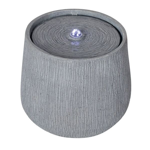 English Elm 12.99"h Gray Polyresin Bowl Fountain with Led Glow for Patio Tabletop Decor N765P355060G
