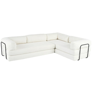 English Elm U_style Modular Corduroy Sectional Sofa Converts to Guest Bed for Apartment Living Beige WY000463AAA