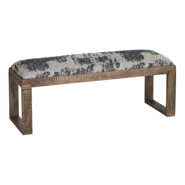 Crestview Collection Transitional Upholstered Accent Bench - Stylish Navy Blue Fabric With Distressed Mango Wood Base Navy Solid Wood Cvfnr4234