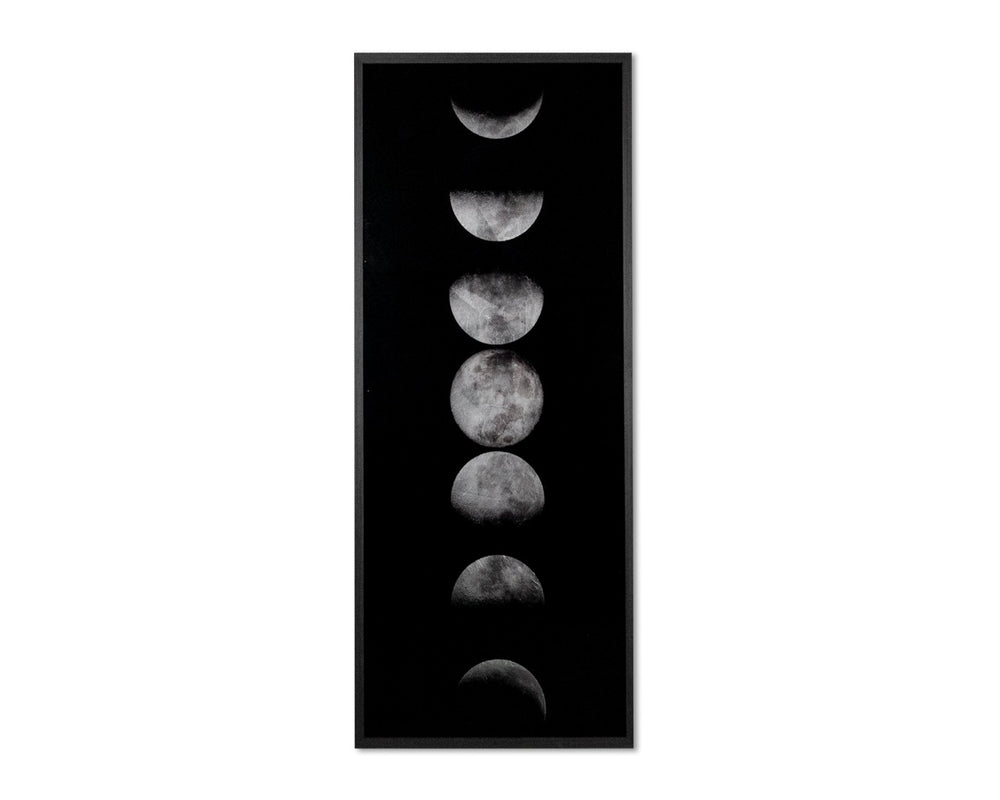 Sunpan MOON Phases Luxe Art Landscape - 72" x 30" Charcoal Frame with Silver Leaf Accents for Elegance A0330