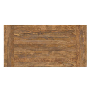 English Elm Whitley Solid Mango 72" Farmhouse Dining Table in Burnt Wax — Trestle Base, Durable Low‑VOC Finish B136P203496