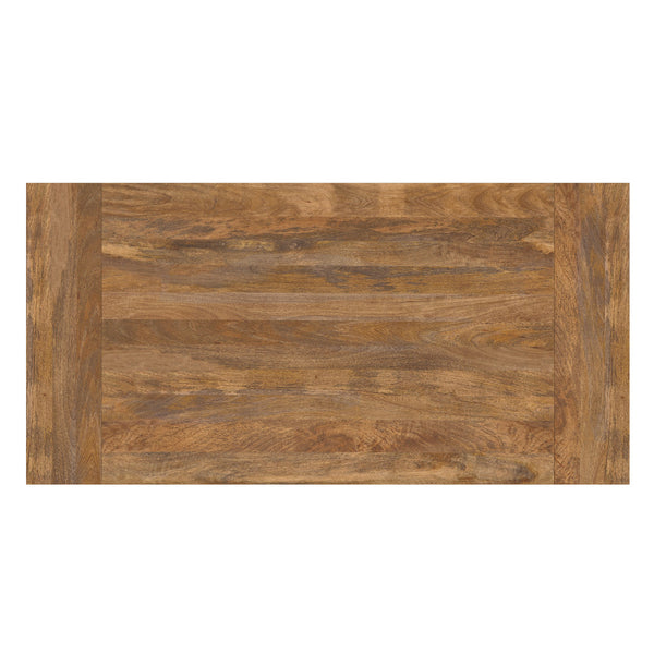 English Elm Whitley Solid Mango 72" Farmhouse Dining Table in Burnt Wax — Trestle Base, Durable Low‑VOC Finish B136P203496