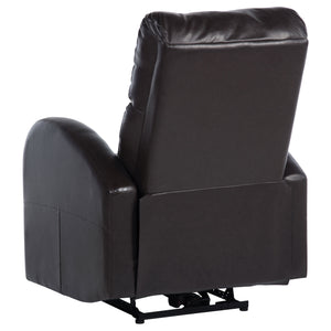 English Elm Meglia Brown Power Recliner Chair with Faux Leather Upholstery, Smooth Button Controls for Comfort B062P299796