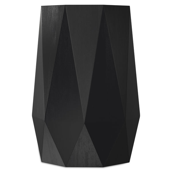 English Elm Kurt Solid Acacia Wood Geometric Side Table Sculptural Octagonal Design for Modern Interiors Black B136P419853