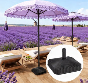 English Elm Easy Fillable Hdpe Square Patio Umbrella Stand Base with Uv Resistant Weatherproof Design T3971P425863