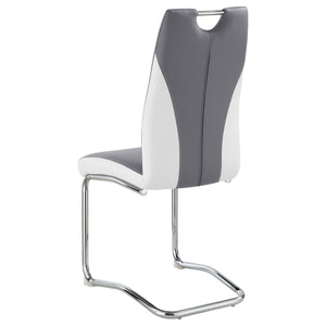 English Elm Jernigan Two-tone Leatherette Cantilever Dining Chairs with Chrome Base Set of 4 B062S01428