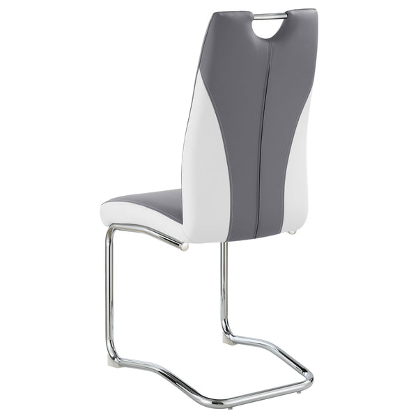 English Elm Jernigan Two-tone Leatherette Cantilever Dining Chairs with Chrome Base Set of 4 B062S01428