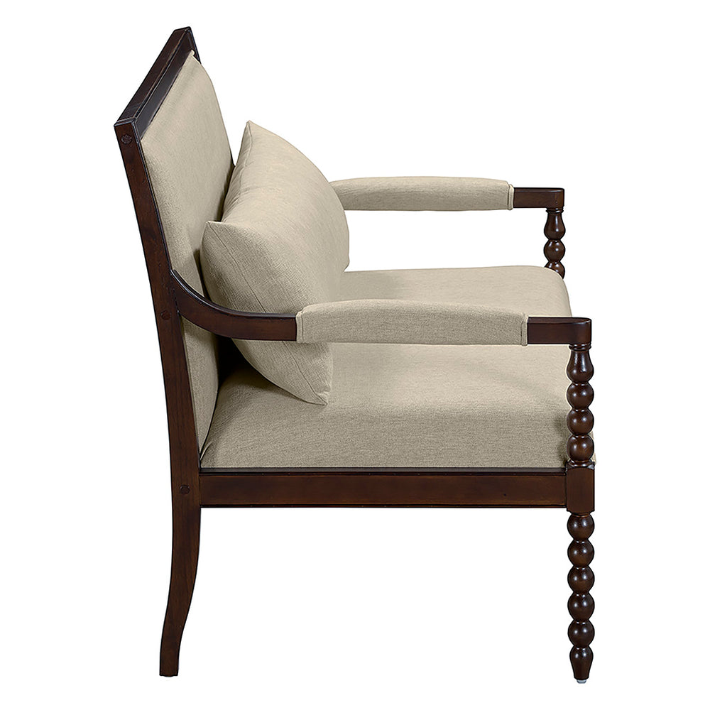 JLA Home Martha Stewart - Loveseat Philippe from Lily Pond Collection — Solid Rubberwood Frame, Luxurious Upholstery, Turned-Wood Elegance MT106-1205