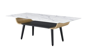 English Elm Claudio Lift Top Coffee Table with Hidden Storage and Black Metal Frame for Living Room White B2749P413410