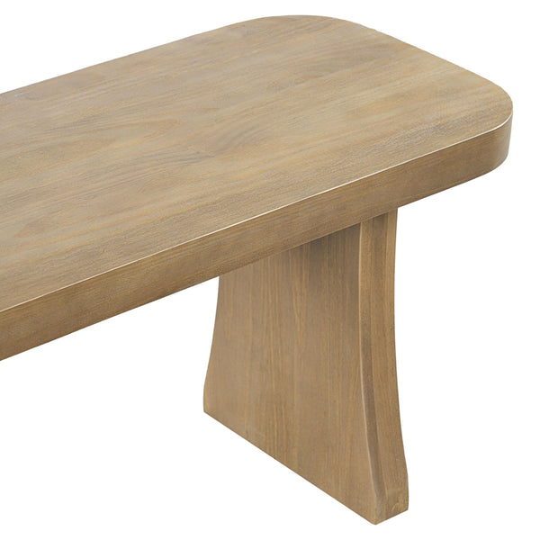 English Elm Indoor Solid Pine Dining Bench Seats Three Adults Farmhouse Style Kitchen Seating N779P329133B