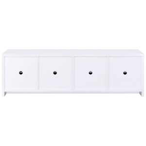 English Elm Lunetta Wide Media Console Four Door Cabinet Engineered Wood for Living Rooms White B062P447780