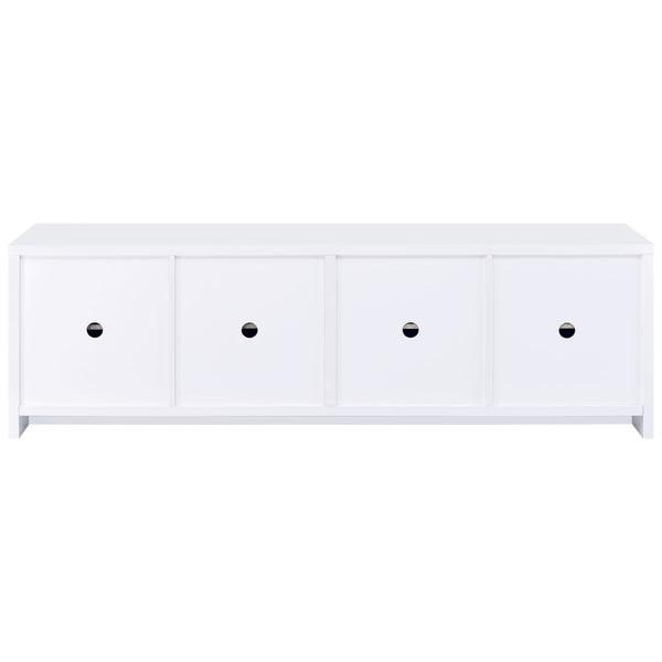English Elm Lunetta Wide Media Console Four Door Cabinet Engineered Wood for Living Rooms White B062P447780