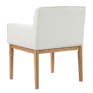 English Elm Modern Upholstered Arm Dining Chair Set Rubberwood Legs Foam Padded High Back Beige,Natural N768P396376N