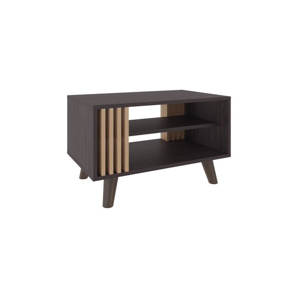 English Elm Coffee Coffee Table with 1 Door & 2 Shelves, Black Wengue/Natural Oak, Engineered Wood, 26.1"W Stylish Storage B097P369429