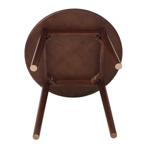 English Elm walnut Solid Rubberwood Round Table for 2-4, 31.5" Diameter — Durable, Rustic, Space-Saving Design W2720P198348