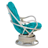 OSP Home Furnishings Lanai Rattan Swivel Rocker Blue