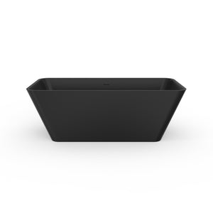 English Elm 67 Inch Stone Resin Freestanding Soaking Tub Matte White Spa Bath for Bathroom W1613P358125