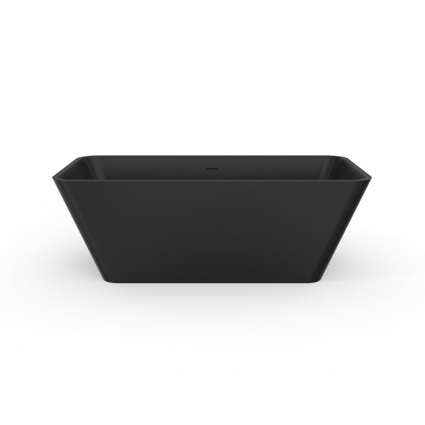 English Elm 67 Inch Stone Resin Freestanding Soaking Tub Matte White Spa Bath for Bathroom W1613P358125
